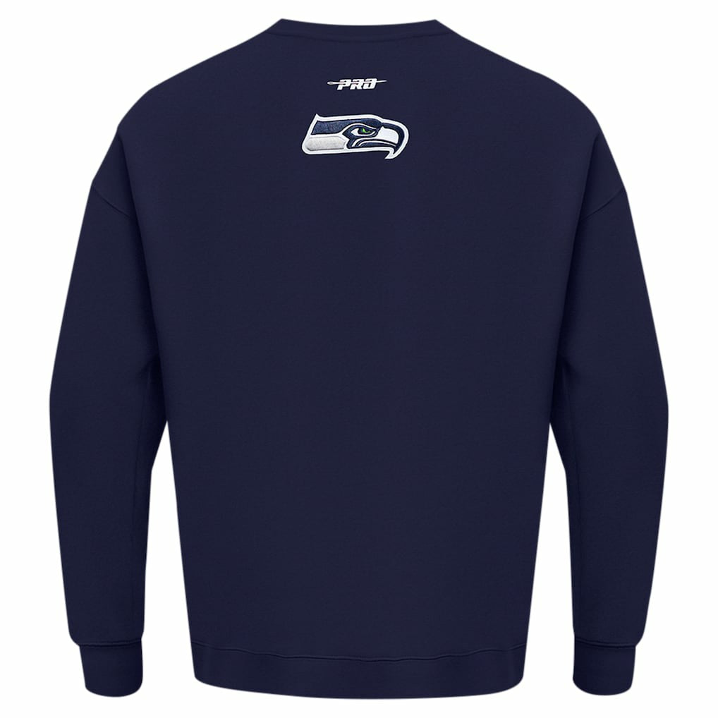 Pro Standard Turn It Up Drop Shoulder Pullover Sweatshirt - Seattle Seahawks