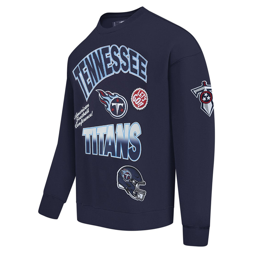 Pro Standard Turn It Up Drop Shoulder Pullover Sweatshirt - Tennessee Titans