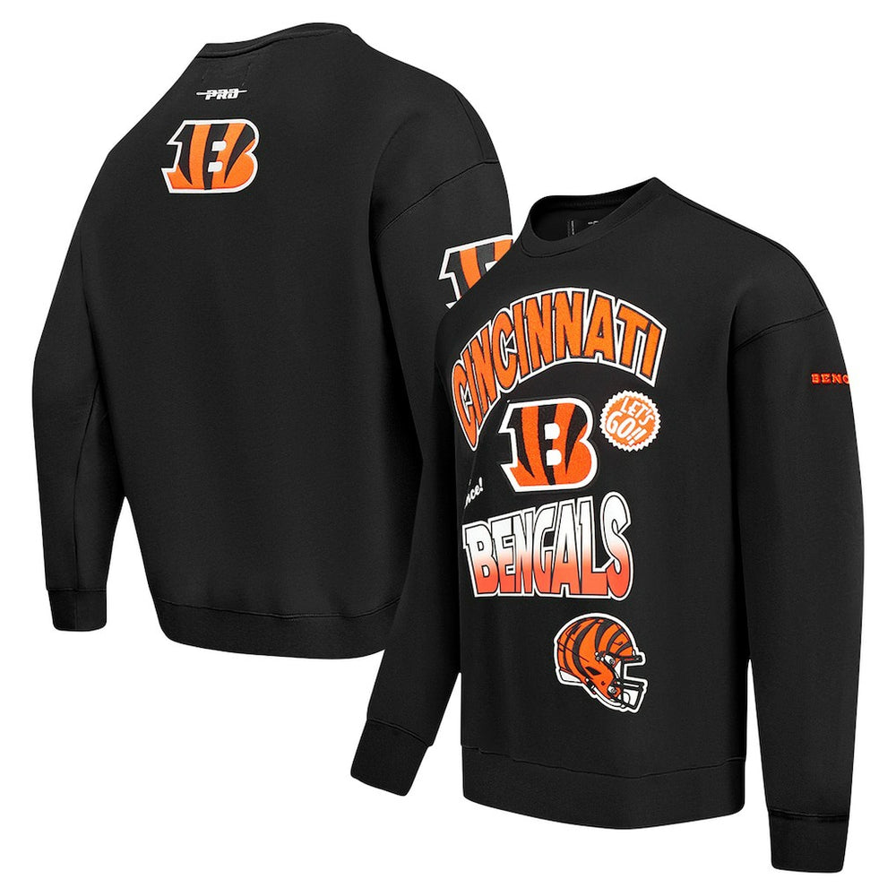 Pro Standard Turn It Up Drop Shoulder Pullover Sweatshirt - Cincinnati Bengals