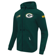 Pro Standard Split Logo Double Knit Full-Zip Hoodie - Green Bay Packers