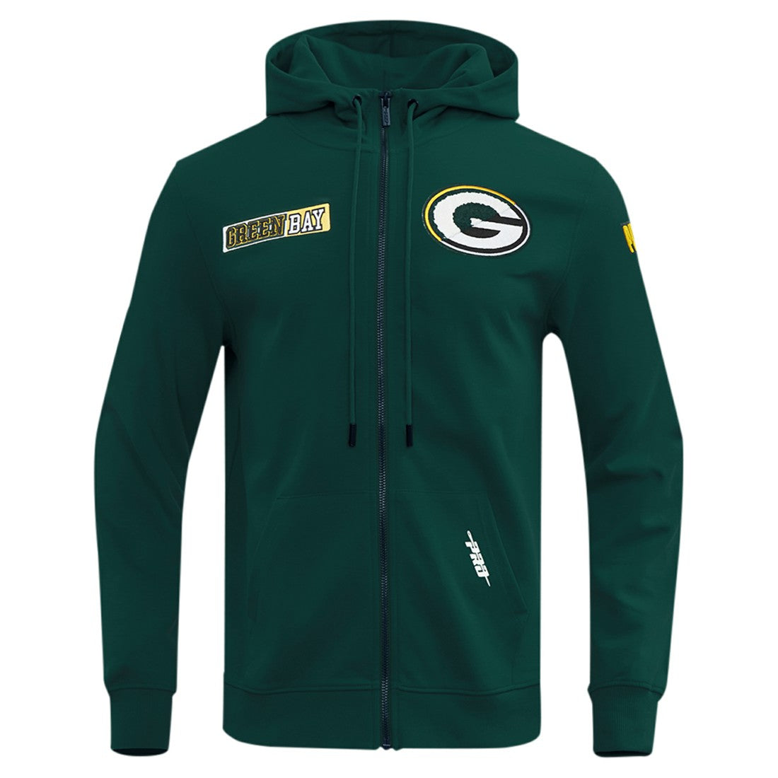 Pro Standard Split Logo Double Knit Full-Zip Hoodie - Green Bay Packers
