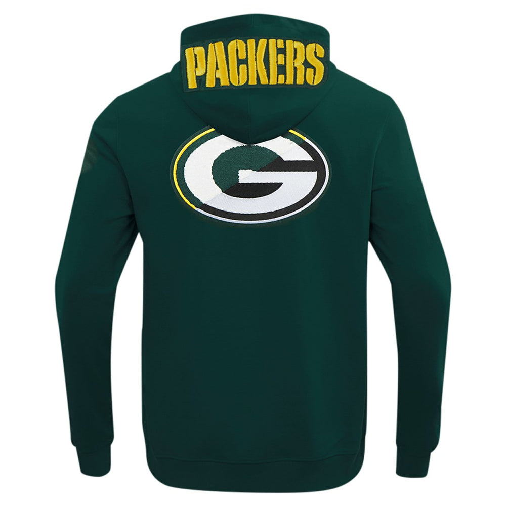 Pro Standard Split Logo Double Knit Full-Zip Hoodie - Green Bay Packers