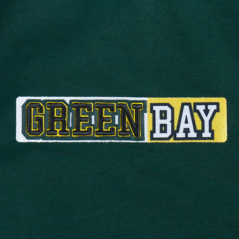 Pro Standard Split Logo Double Knit Full-Zip Hoodie - Green Bay Packers