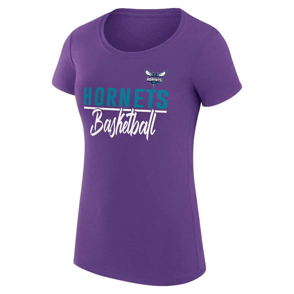 NBA Charlotte Hornets G-III 4Her by Carl Banks Women's Super-Slim Fit Lightweight Team Sport V-Neck T-Shirt