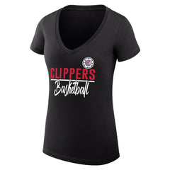 NBA LA Clippers G-III 4Her by Carl Banks Women's Super-Slim Fit Lightweight Team Sport V-Neck T-Shirt