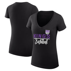 NBA Sacramento Kings G-III 4Her by Carl Banks Women's Super-Slim Fit Lightweight Team Sport V-Neck T-Shirt
