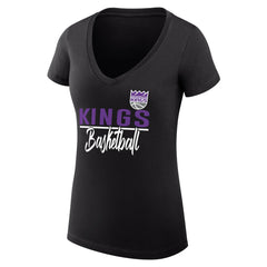 NBA Sacramento Kings G-III 4Her by Carl Banks Women's Super-Slim Fit Lightweight Team Sport V-Neck T-Shirt