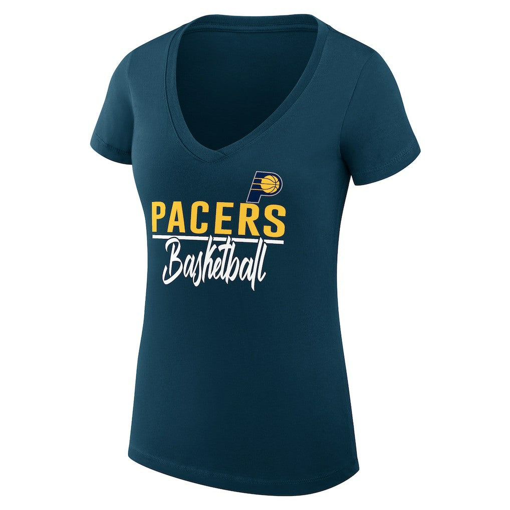 NBA Indiana Pacers G-III 4Her by Carl Banks Women's Super-Slim Fit Lightweight Team Sport V-Neck T-Shirt