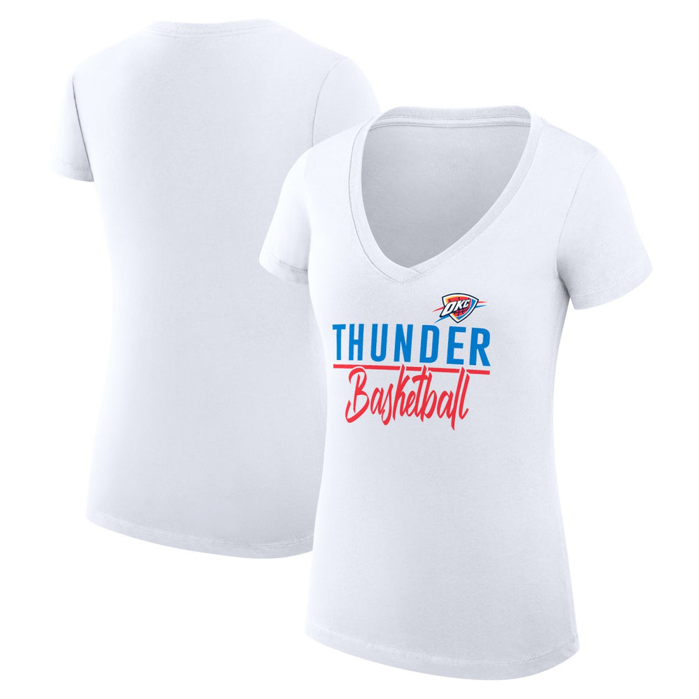 NBA Oklahoma City Thunder G-III 4Her by Carl Banks Women's Super-Slim Fit Lightweight Team Sport V-Neck T-Shirt