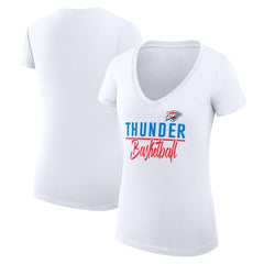 NBA Oklahoma City Thunder G-III 4Her by Carl Banks Women's Super-Slim Fit Lightweight Team Sport V-Neck T-Shirt
