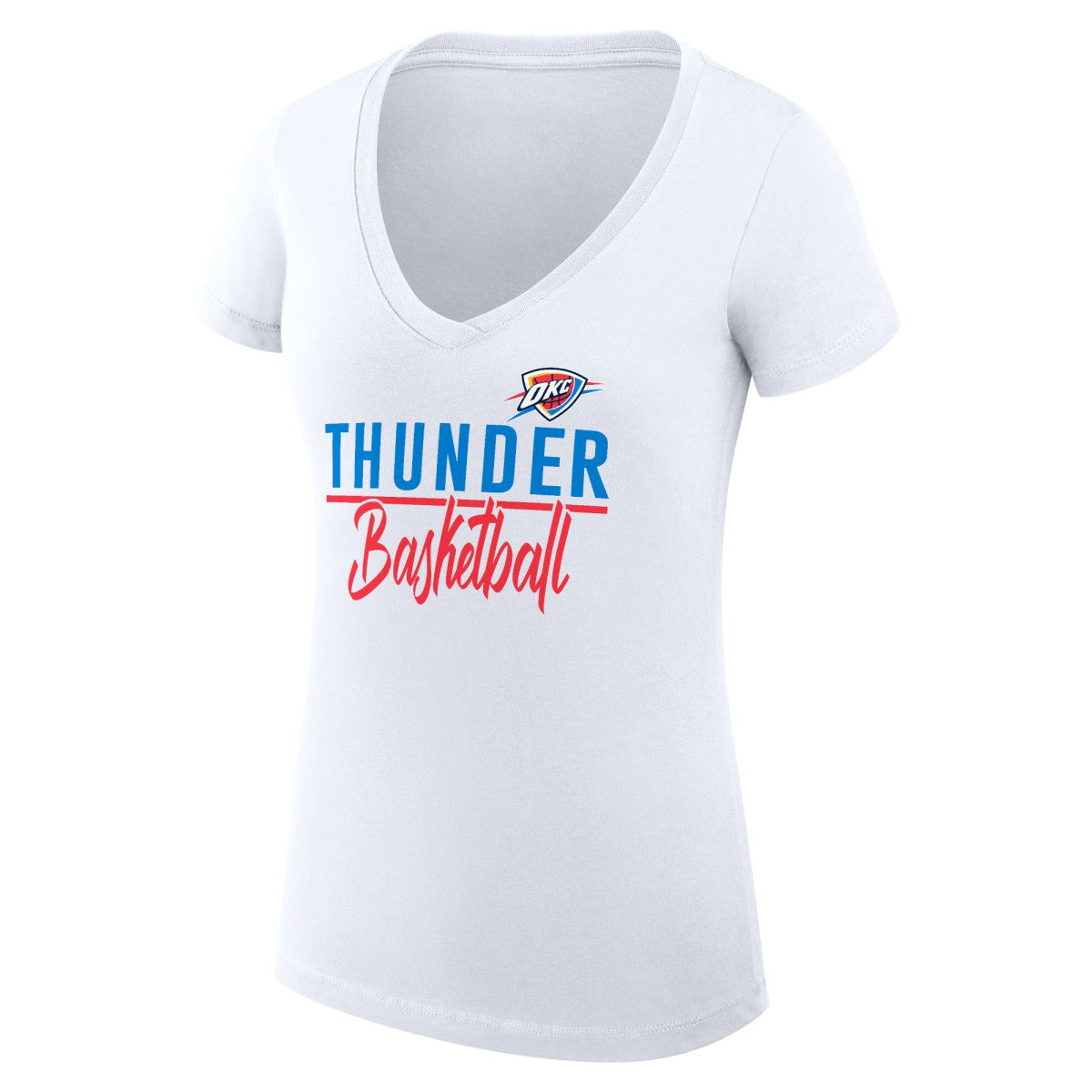NBA Oklahoma City Thunder G-III 4Her by Carl Banks Women's Super-Slim Fit Lightweight Team Sport V-Neck T-Shirt