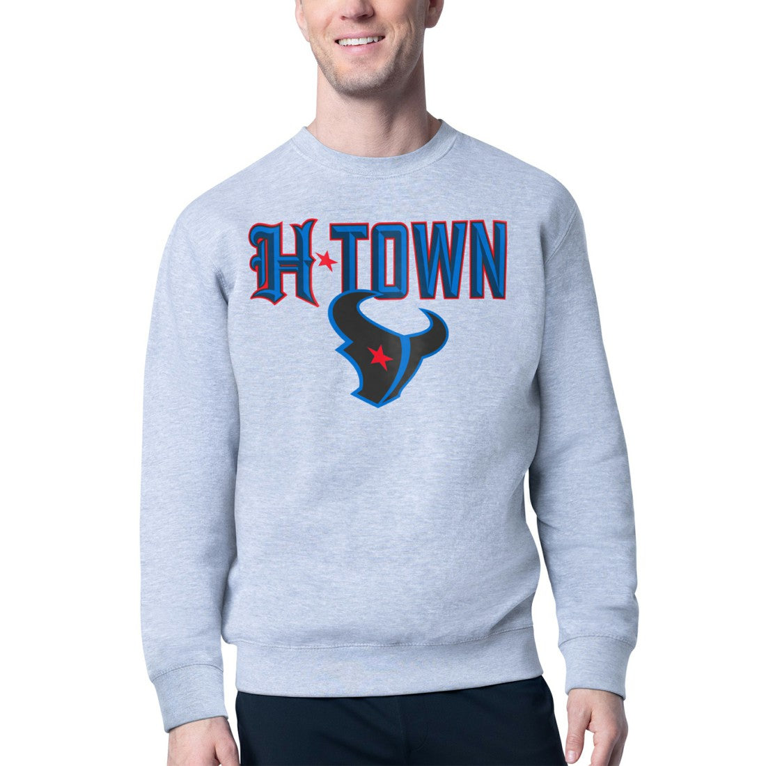 Starter H-Town Graphic Fleece Pullover Sweatshirt - Houston Texans