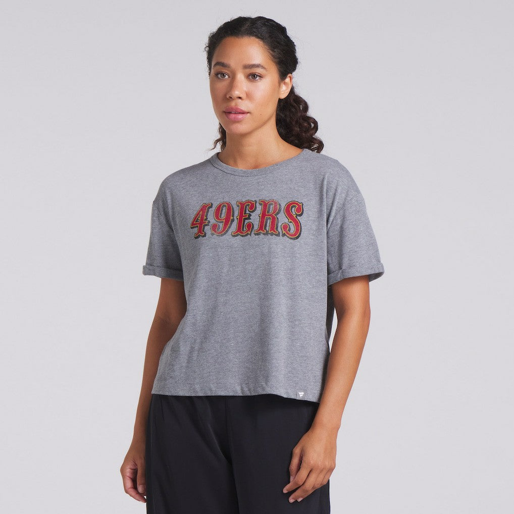 Women's Swing Pass Tri-Blend Boxy T-Shirt - San Francisco 49ers