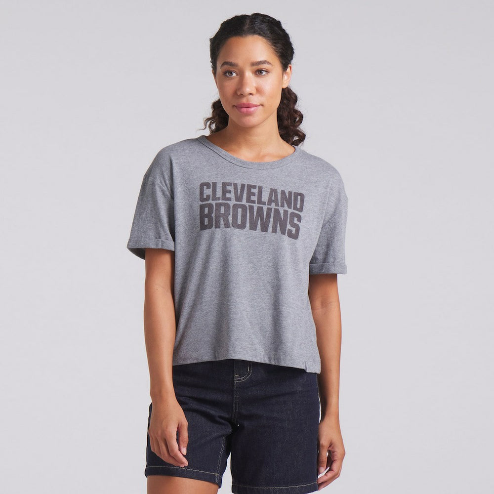 Women's Swing Pass Tri-Blend Boxy T-Shirt - Cleveland Browns