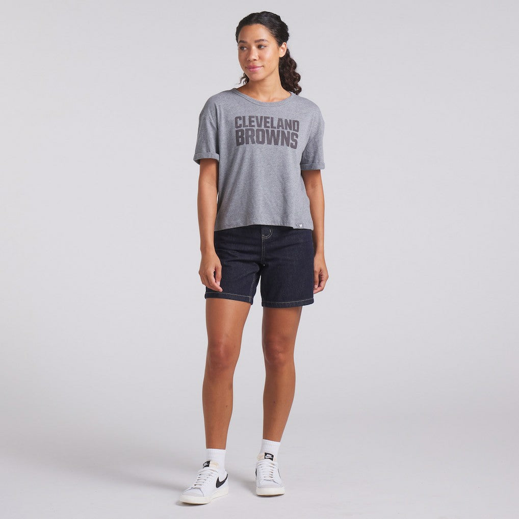Women's Swing Pass Tri-Blend Boxy T-Shirt - Cleveland Browns