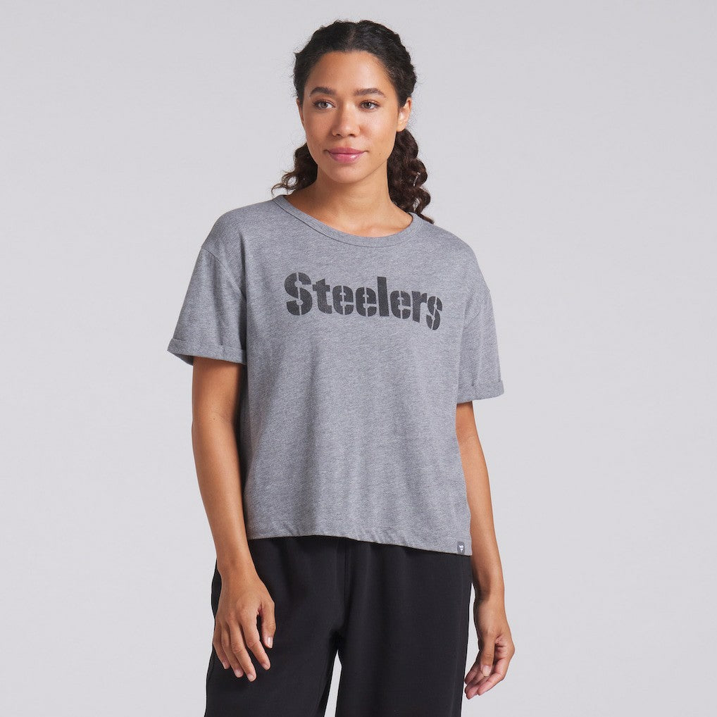 Women's Swing Pass Tri-Blend Boxy T-Shirt - Pittsburgh Steelers