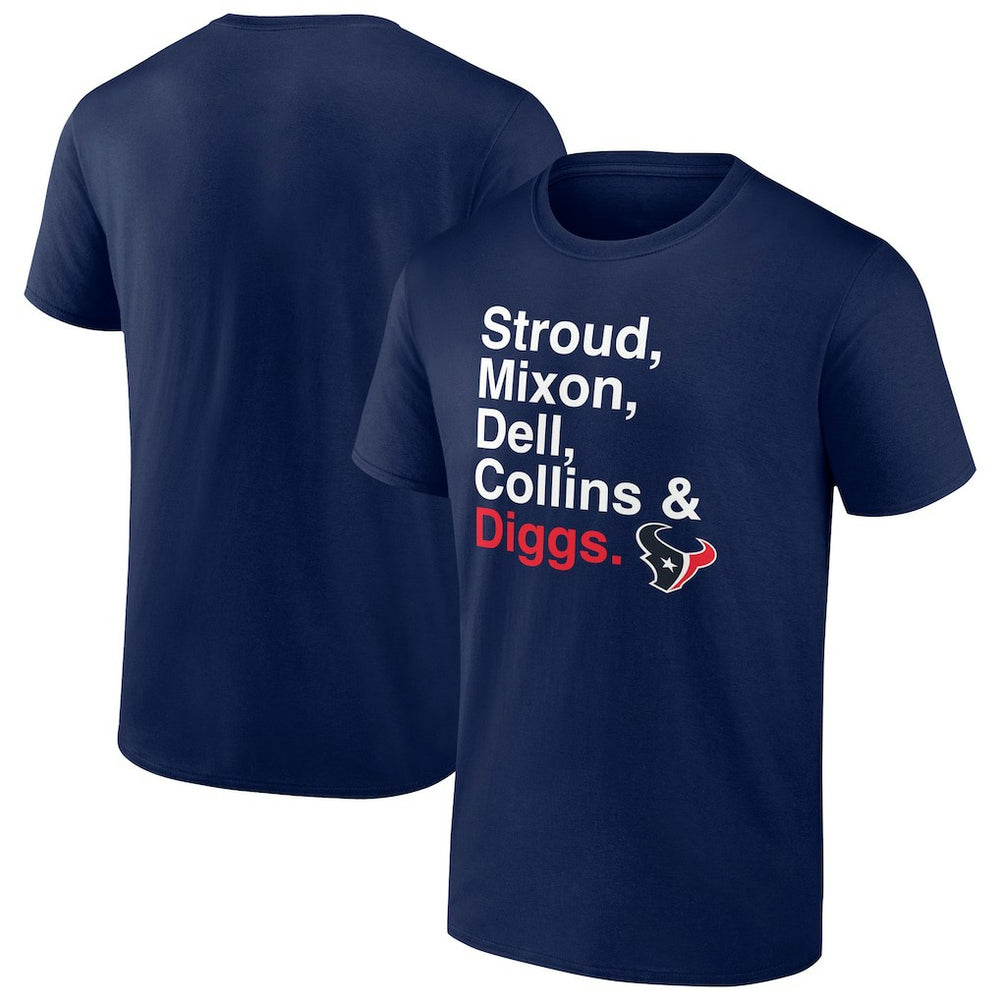 Stroud, Mixon, Dell, Collins & Diggs T-Shirt - Houston Texans