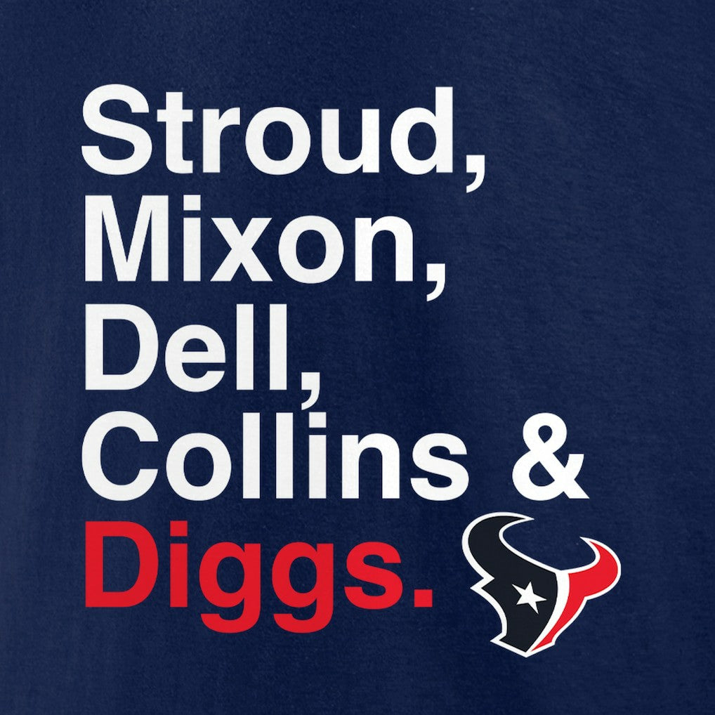 Stroud, Mixon, Dell, Collins & Diggs T-Shirt - Houston Texans