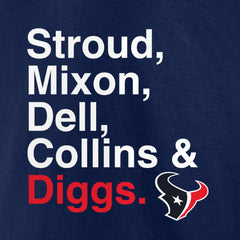 Stroud, Mixon, Dell, Collins & Diggs T-Shirt - Houston Texans