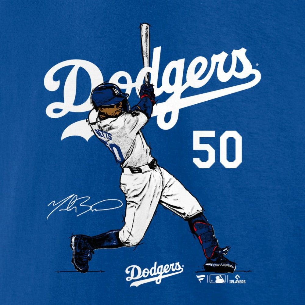 MLB Mookie Betts Los Angeles Dodgers Player Swing T-Shirt
