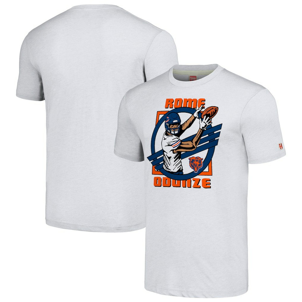 Rome Odunze  Homage Unisex Caricature Player Tri-Blend T-Shirt - Chicago Bears