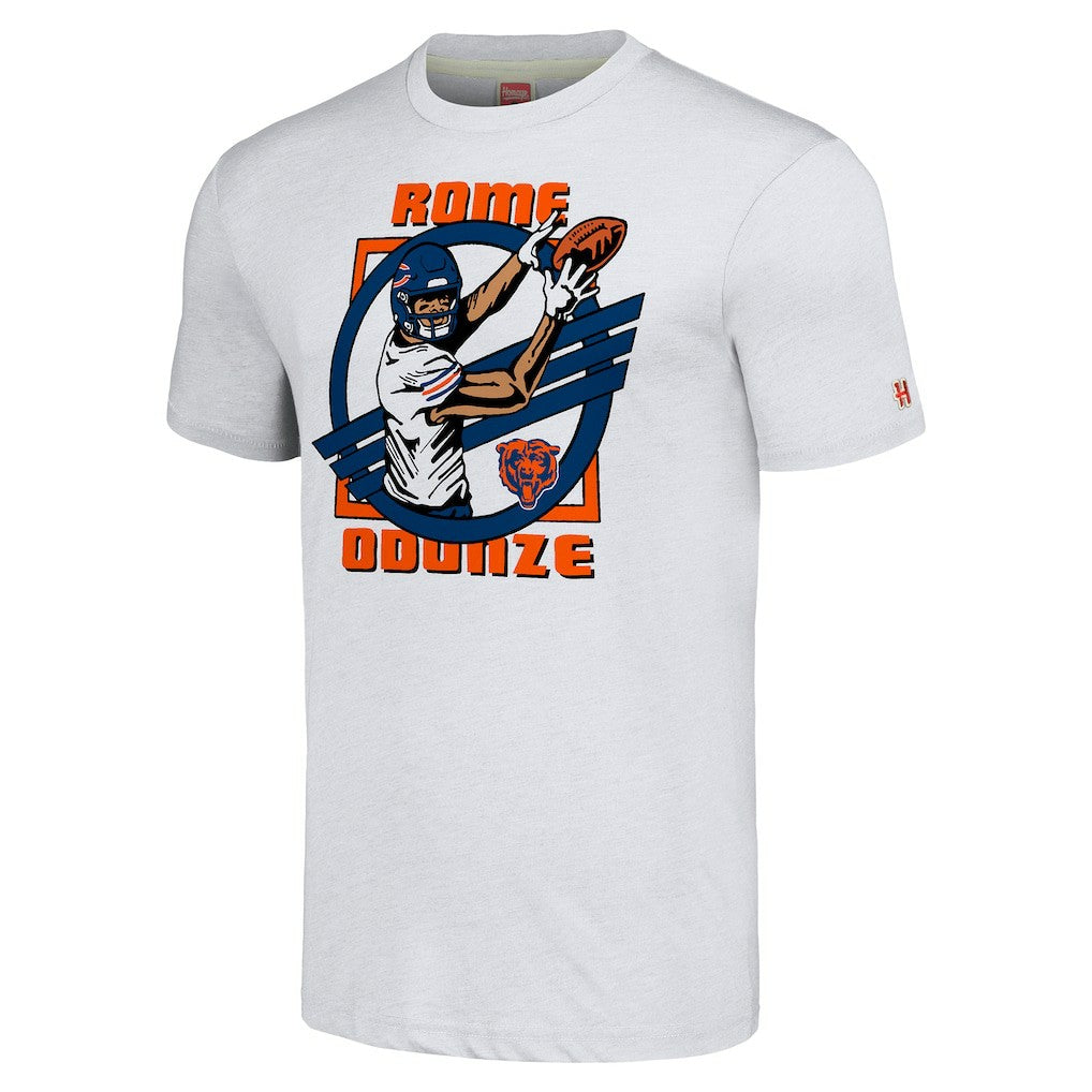 Rome Odunze  Homage Unisex Caricature Player Tri-Blend T-Shirt - Chicago Bears