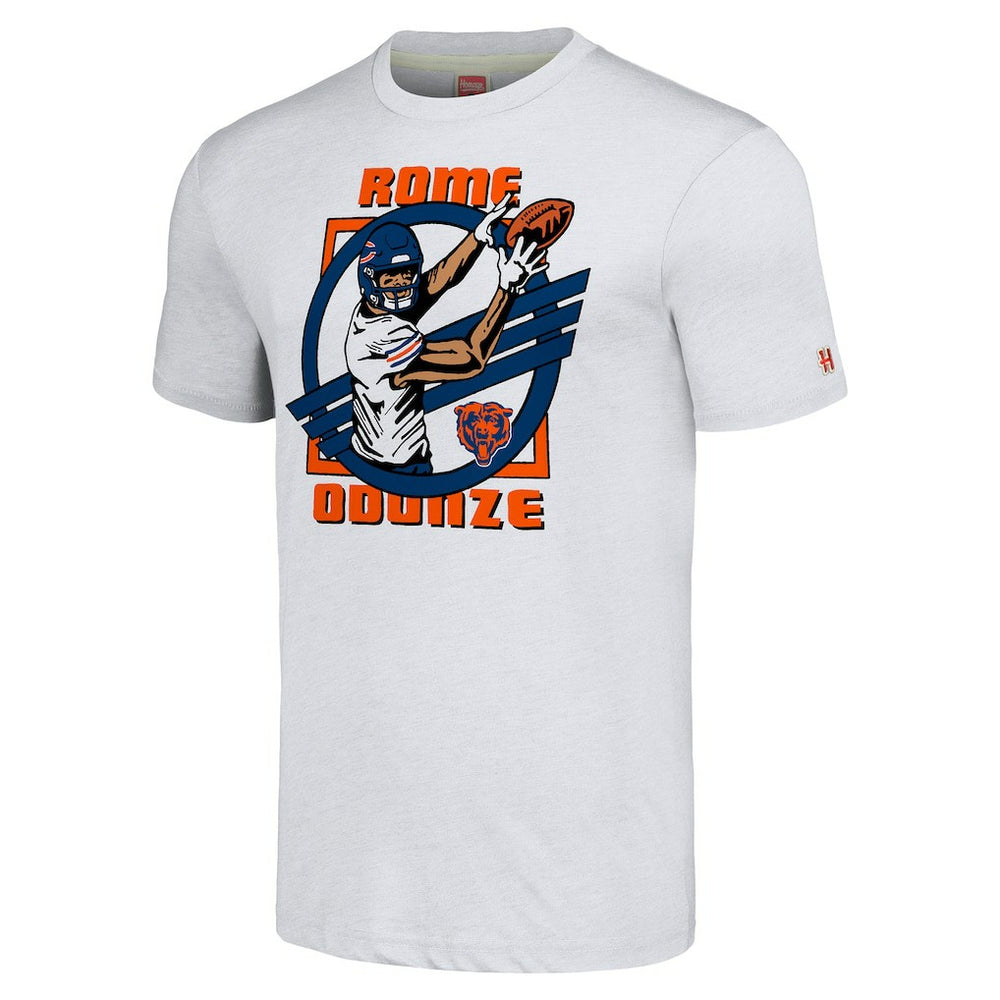 Rome Odunze  Homage Unisex Caricature Player Tri-Blend T-Shirt - Chicago Bears