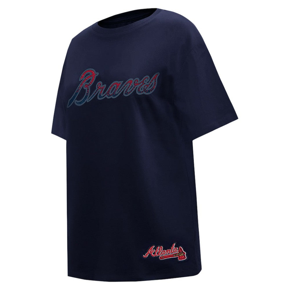 MLB Atlanta Braves Pro Standard Women's Rhinestone Slim Fit T-Shirt