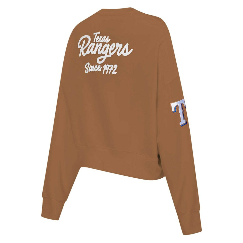 MLB Texas Rangers Pro Standard Women's Paint The City Pullover Cropped Sweatshirt