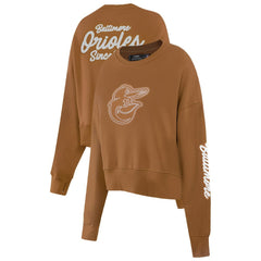MLB Baltimore Orioles Pro Standard Women's Paint The City Pullover Cropped Sweatshirt