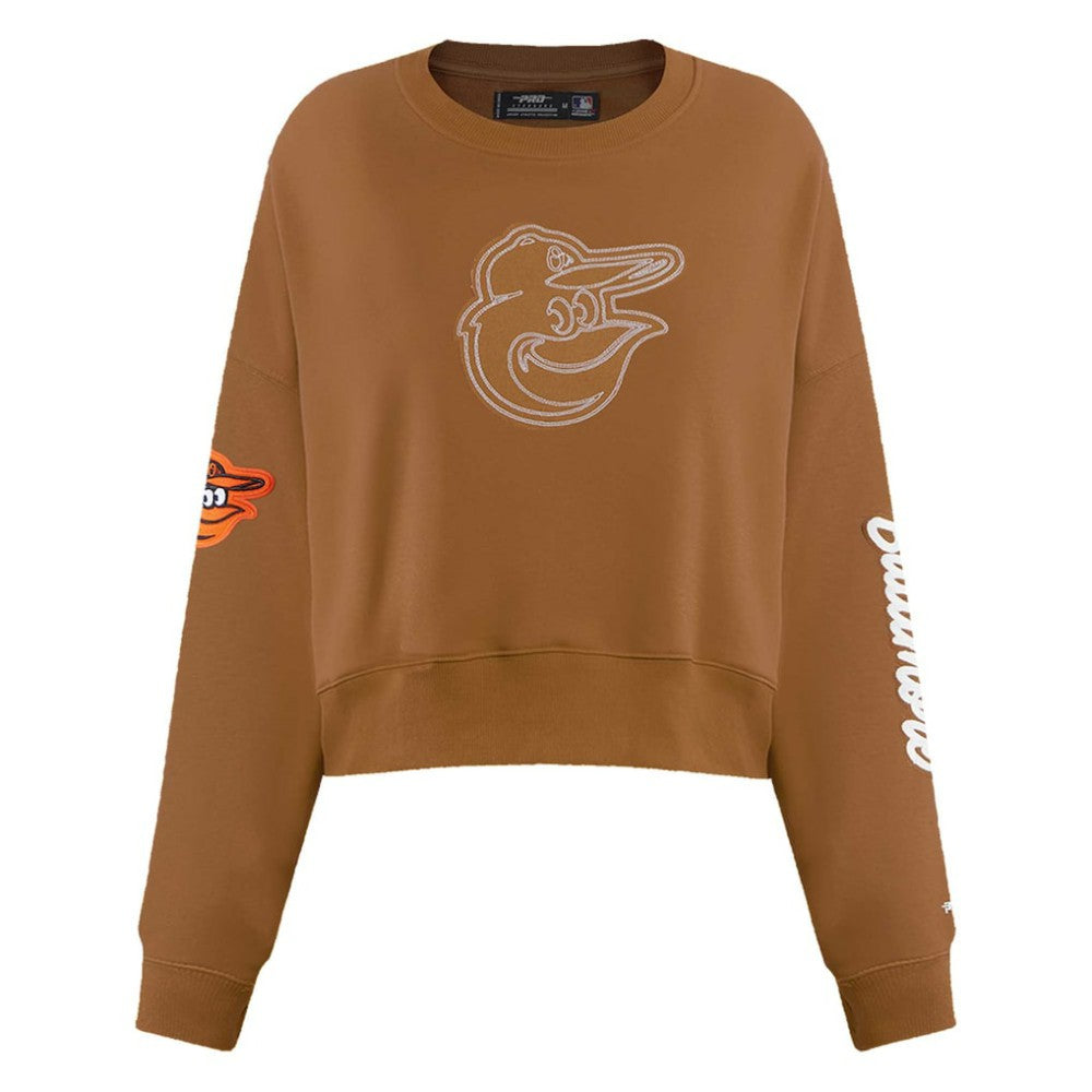 MLB Baltimore Orioles Pro Standard Women's Paint The City Pullover Cropped Sweatshirt