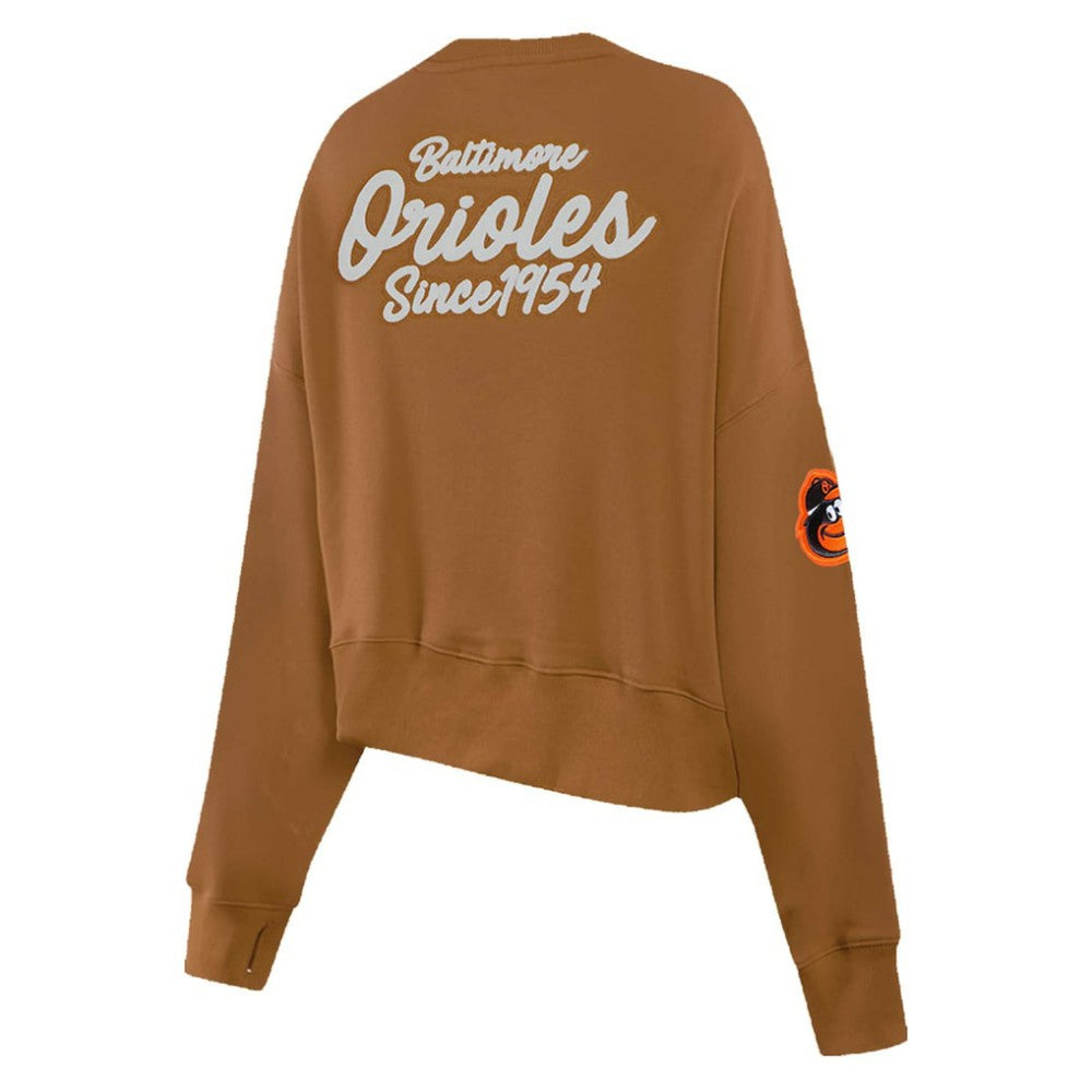 MLB Baltimore Orioles Pro Standard Women's Paint The City Pullover Cropped Sweatshirt