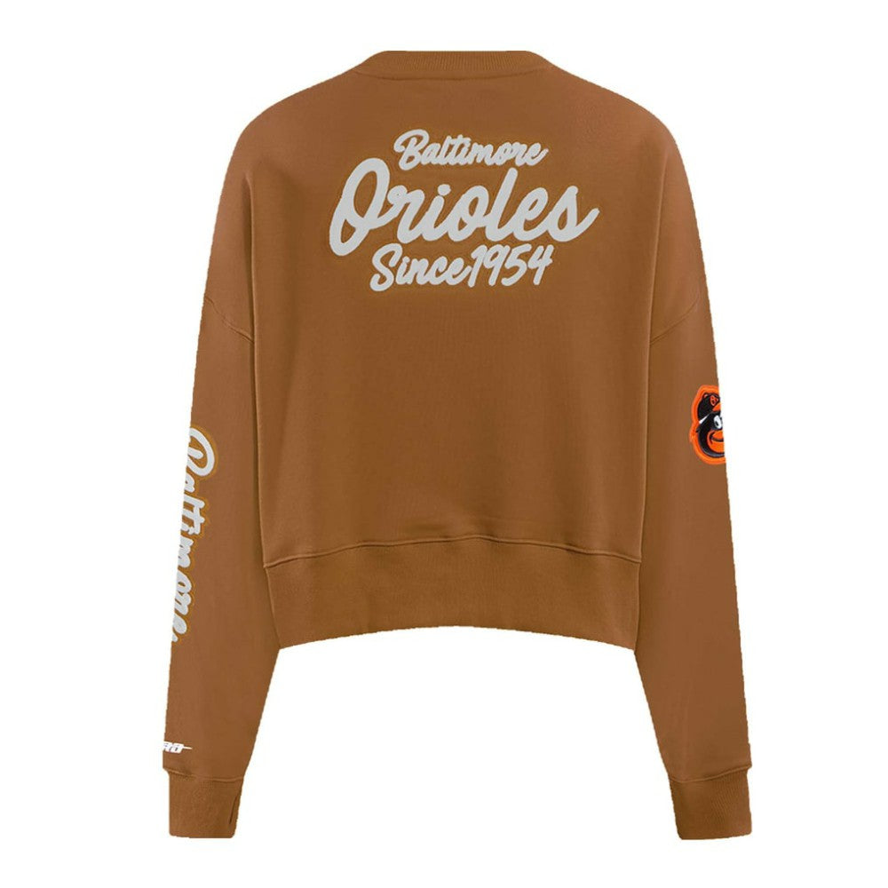 MLB Baltimore Orioles Pro Standard Women's Paint The City Pullover Cropped Sweatshirt