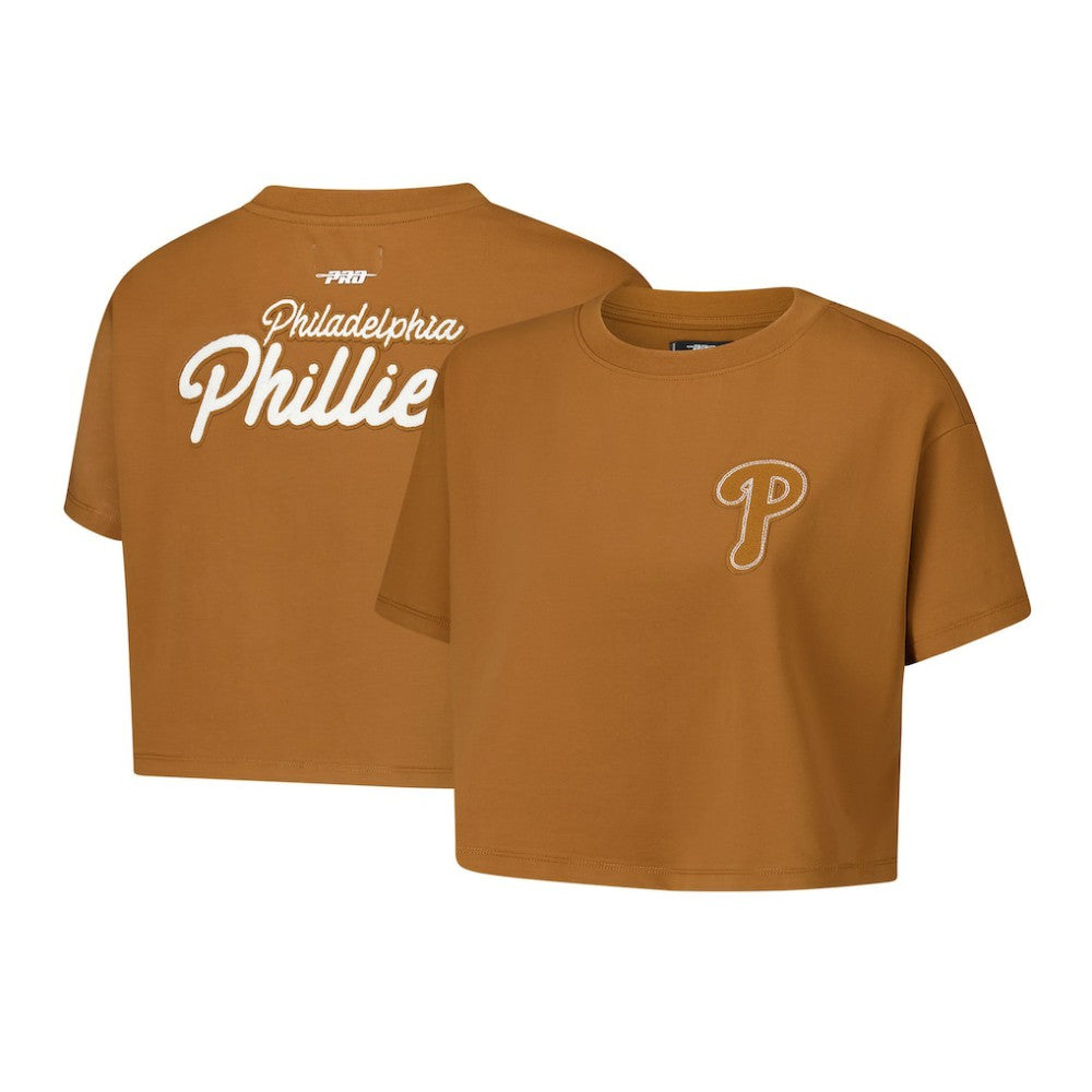 MLB Philadelphia Phillies Pro Standard Women's Paint The City Cropped Boxy T-Shirt