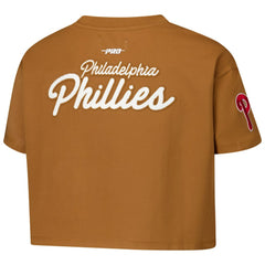 MLB Philadelphia Phillies Pro Standard Women's Paint The City Cropped Boxy T-Shirt