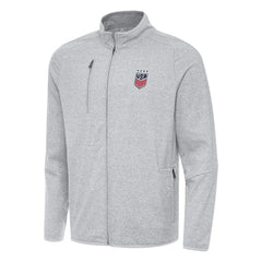 USWNT Antigua Hold-Up Tri-Blend Full-Zip Jacket -  Heather Gray