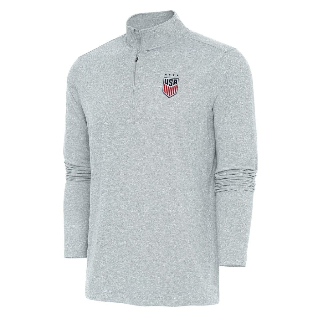 USWNT Antigua Hunk Quarter-Zip Top -  Heather Gray