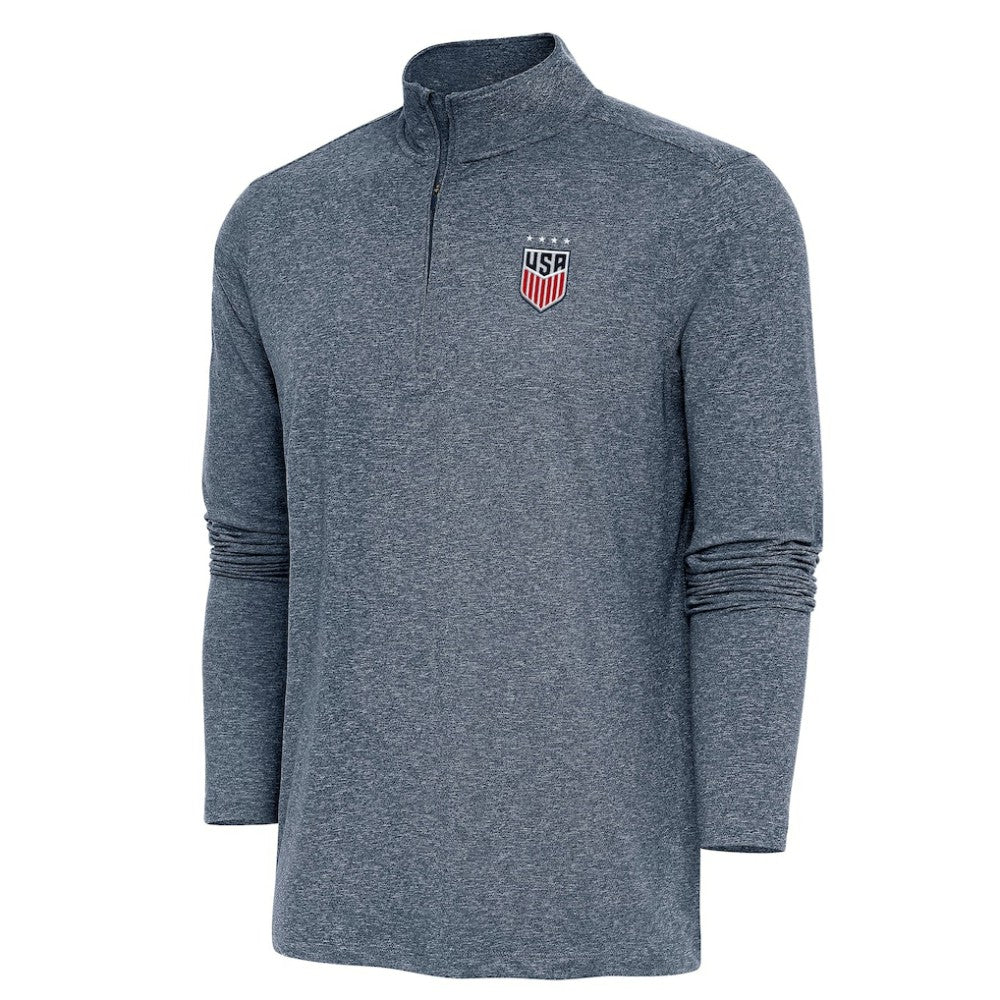 USWNT Antigua Hunk Quarter-Zip Top -  Heather Navy