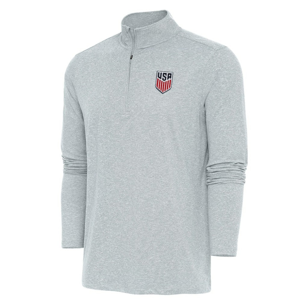 USMNT Antigua Hunk Quarter-Zip Top -  Heather Gray