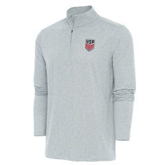 USMNT Antigua Hunk Quarter-Zip Top -  Heather Gray