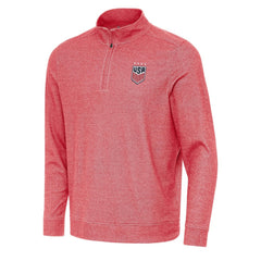 USWNT Antigua Subtle Quarter-Zip Top -  Heather Red