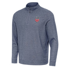 USMNT Antigua Subtle Quarter-Zip Top -  Heather Navy