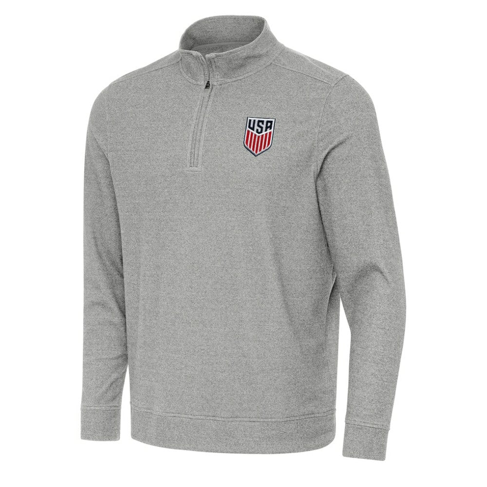 USMNT Antigua Subtle Quarter-Zip Top -  Heather Gray