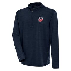 USMNT Antigua Tidy Quarter-Zip Hoodie -  Heather Navy