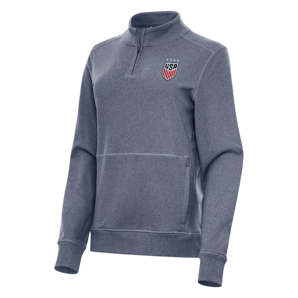 USWNT Antigua Women's Crush Quarter-Zip Top -  Heather Navy