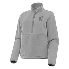 USWNT Antigua Women's Figure Quarter-Zip Jacket -  Gray