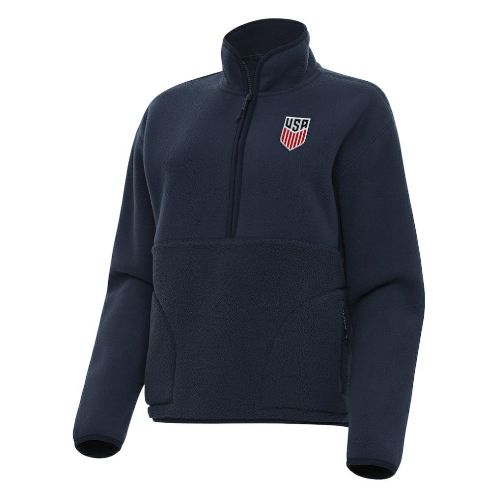 USMNT Antigua Women's Figure Quarter-Zip Jacket -  Navy