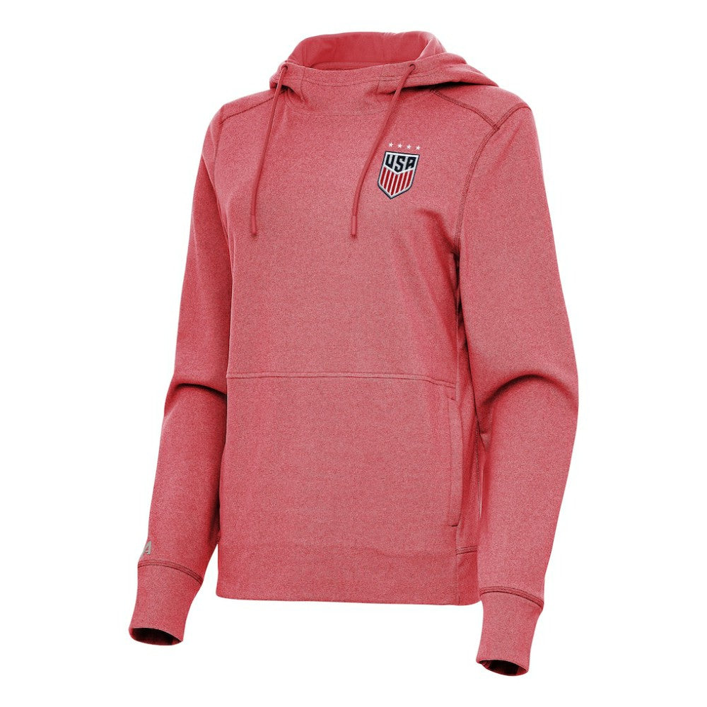 USWNT Antigua Women's Justice Pullover Hoodie -  Heather Red