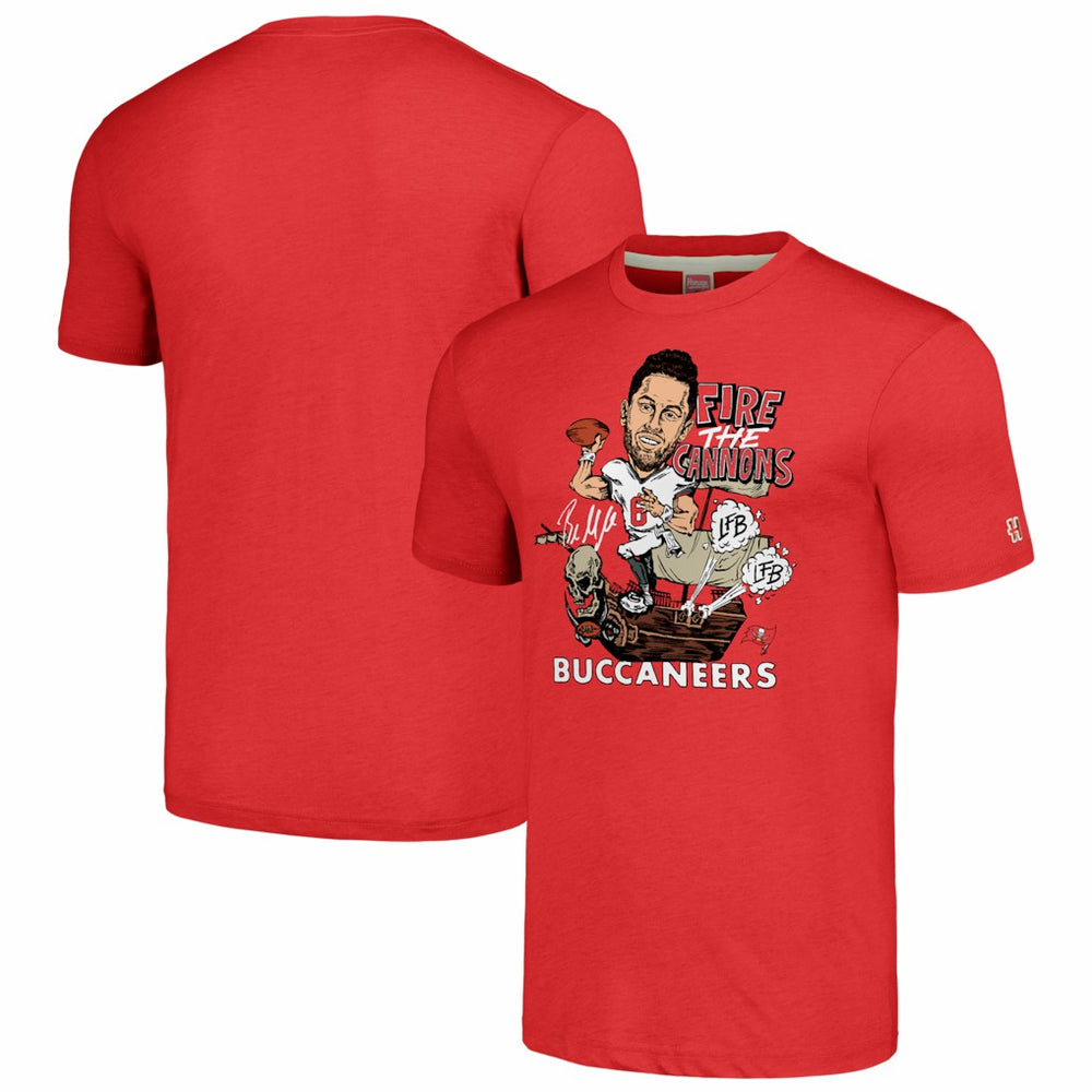 Baker Mayfield  Homage Unisex Caricature Player Graphic Tri-Blend T-Shirt - Tampa Bay Buccaneers