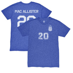 Alexis Mac Allister Argentina National Team 1863FC Retro Name & Number Tri-Blend T-Shirt -  Blue